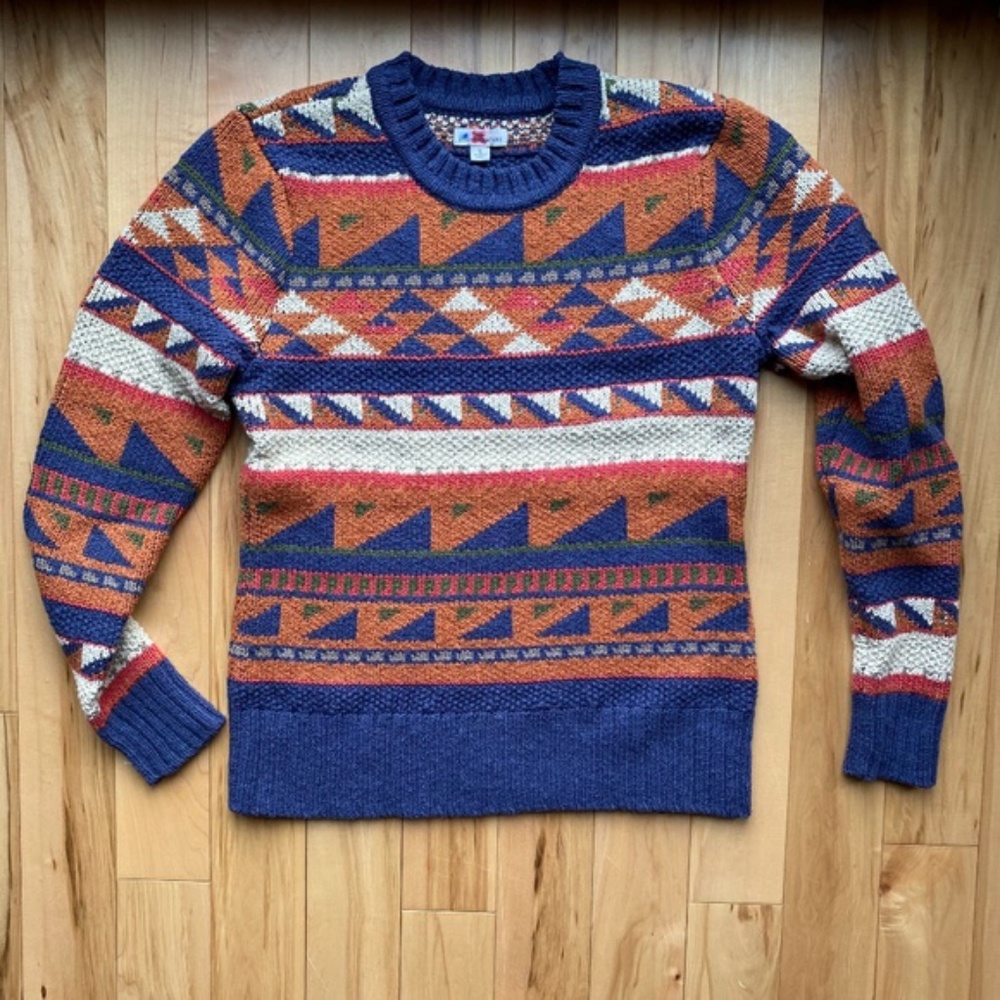 Signature Cotton Slub Sweater, Pattern‎ NWOT
